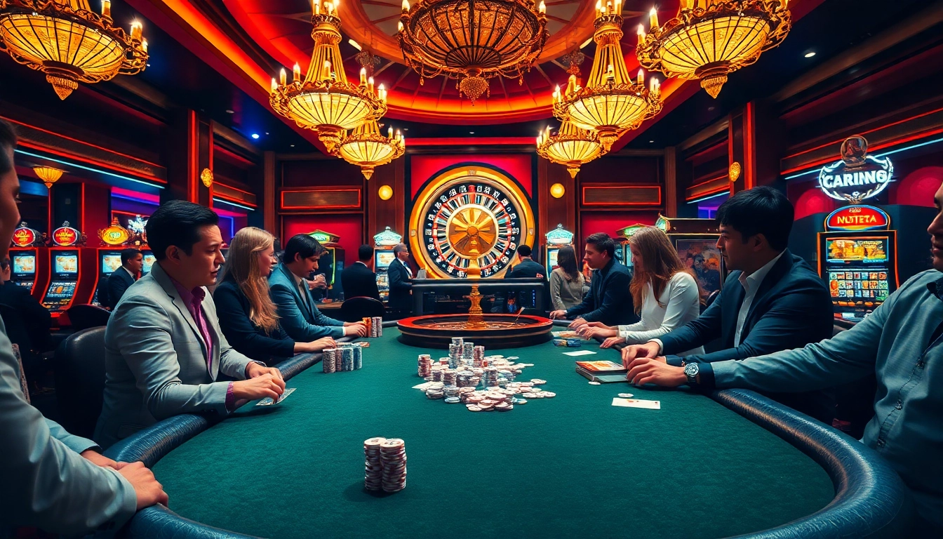 Players experiencing thrilling g88 casino action at a luxurious poker table.