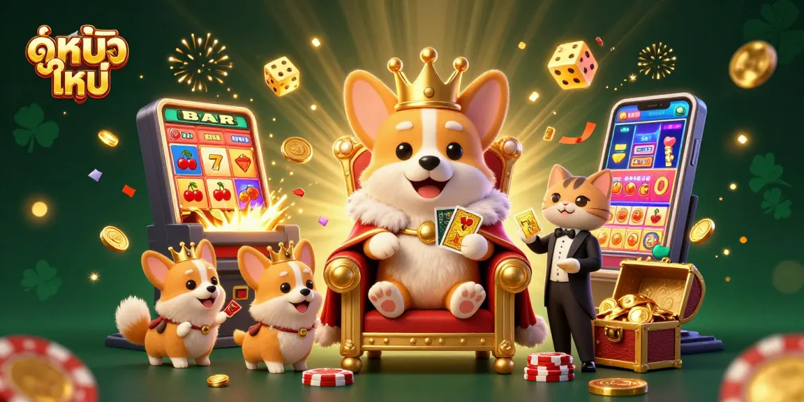 Play ดูหนังใหม่ instantly with animated slot machines showering rewards and vibrant gaming elements.