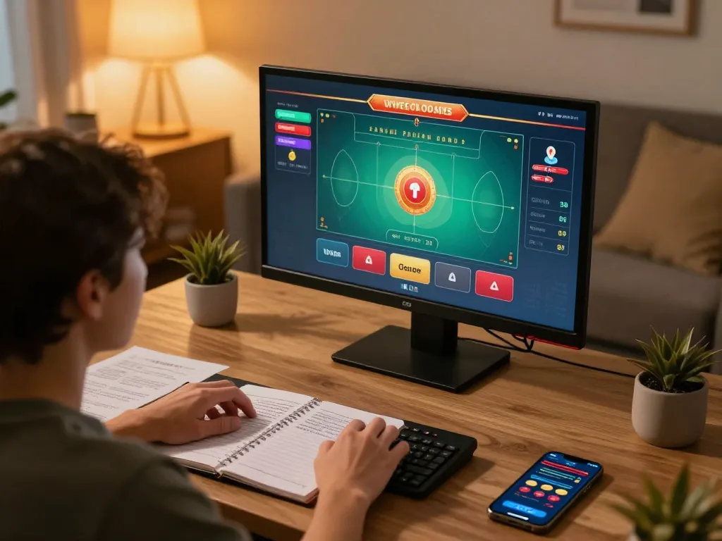 Player strategizing on SC88 online casino platform at home, enhancing gaming experience.