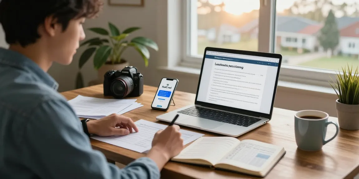 Focused professional exploring RadCred lending options in a cozy home office.