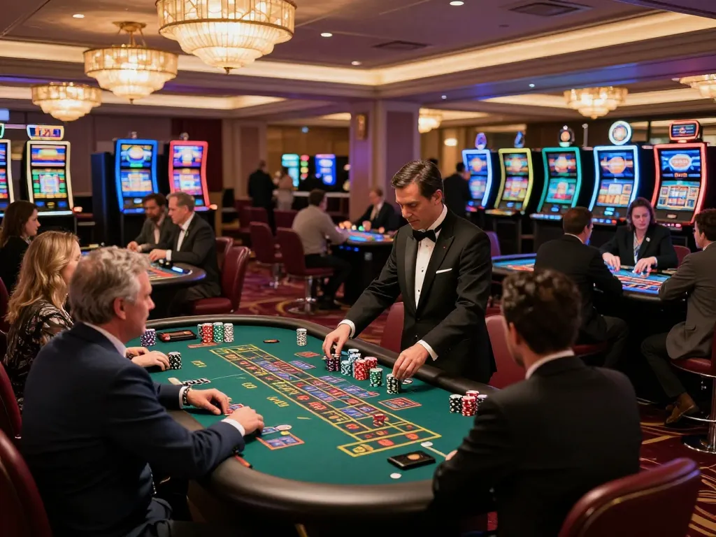 Players enjoying thrilling gameplay at 99wincasino's upscale casino floor.