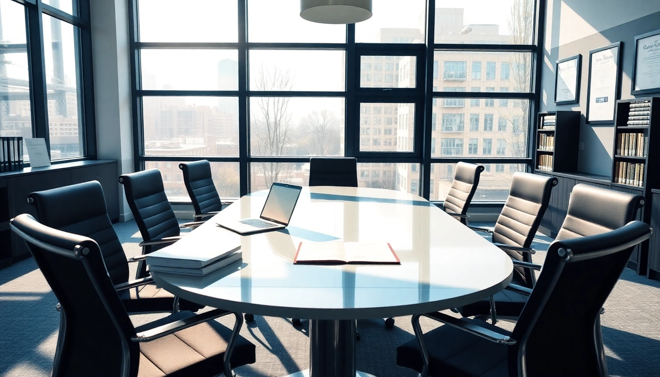 Professional interior of a US law firm office showcasing trust and expertise.