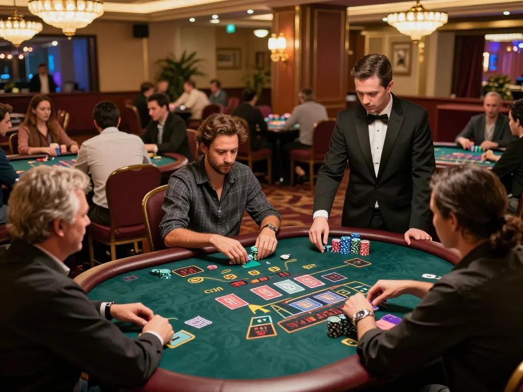 Engaged players at blackjack table showcasing competitive gameplay at https://lucky88.sbs/ casino.