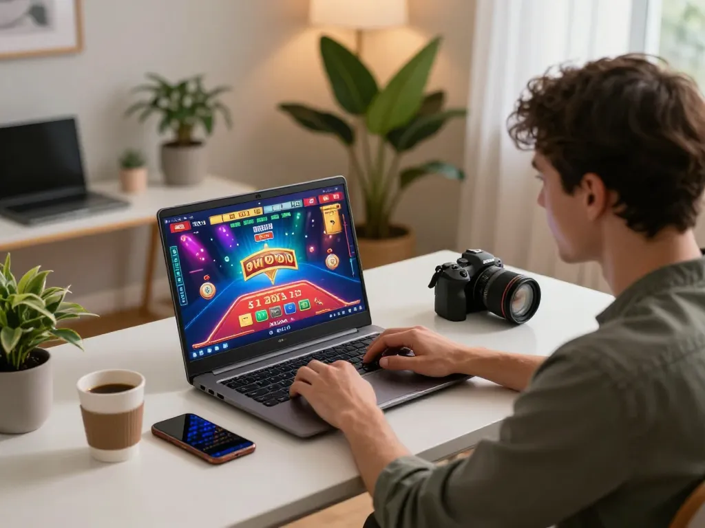 Experience house edge strategies at nhà cái SC88 through interactive online gaming on a laptop.