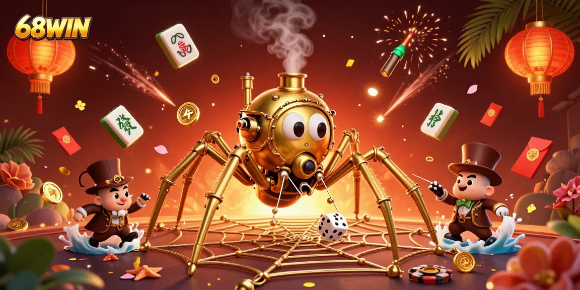 Experience thrilling games at 68WIN with steampunk characters in a vibrant casino scene.
