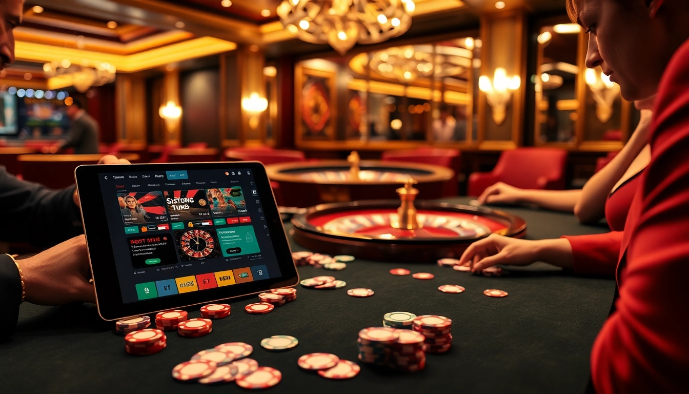 Engage in thrilling games at https://nk88nk.com/ with a vibrant casino atmosphere featuring poker tables and roulette.