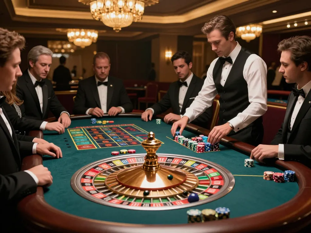 F168 roulette table action with players placing bets and croupier managing game