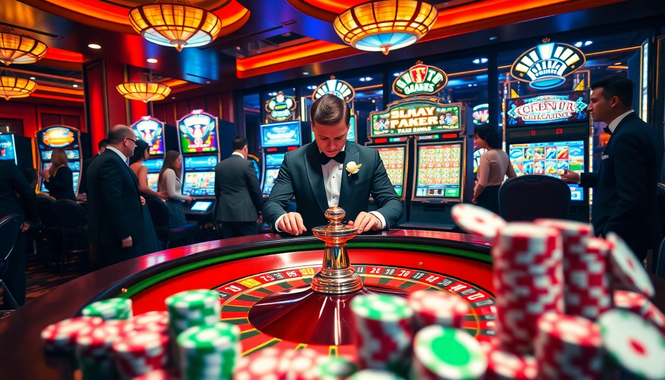 Experience the thrill of gambling at luck8's luxurious casino with roulette and slot machines.