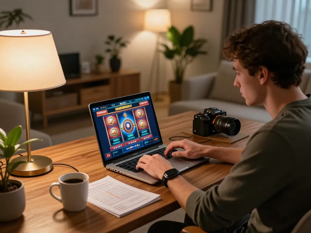 Engaging online casino gameplay at https://9bet9.in.net with vibrant slot interface and strategy notes.