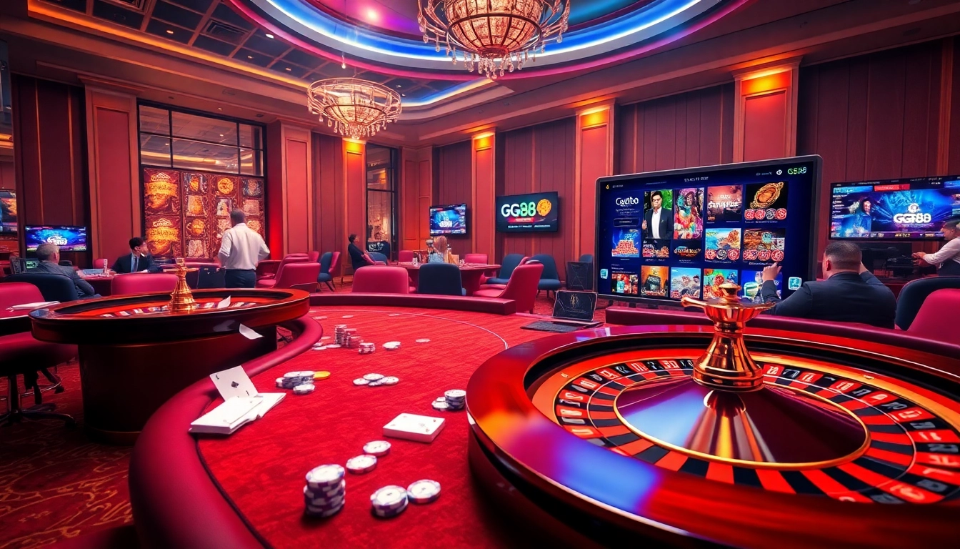 Experience excitement at trang chủ gg88 with dynamic casino gaming, vibrant colors, and engaging atmosphere.