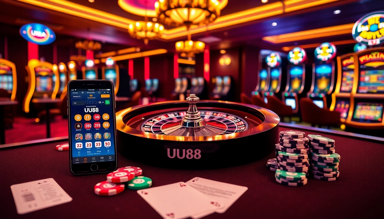 Experience top online gaming at UU88 with vibrant roulette and chip action.