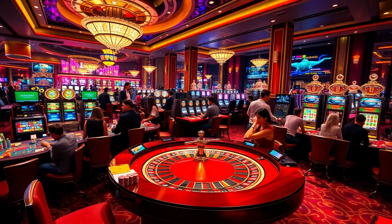 Experience thrilling gameplay at https://bem88.com with vibrant casino tables and excited players.