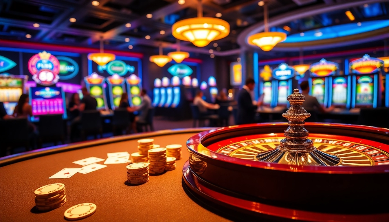 Exciting casino gaming experience at https://pub88.in.net/ featuring elegant poker tables and roulette.