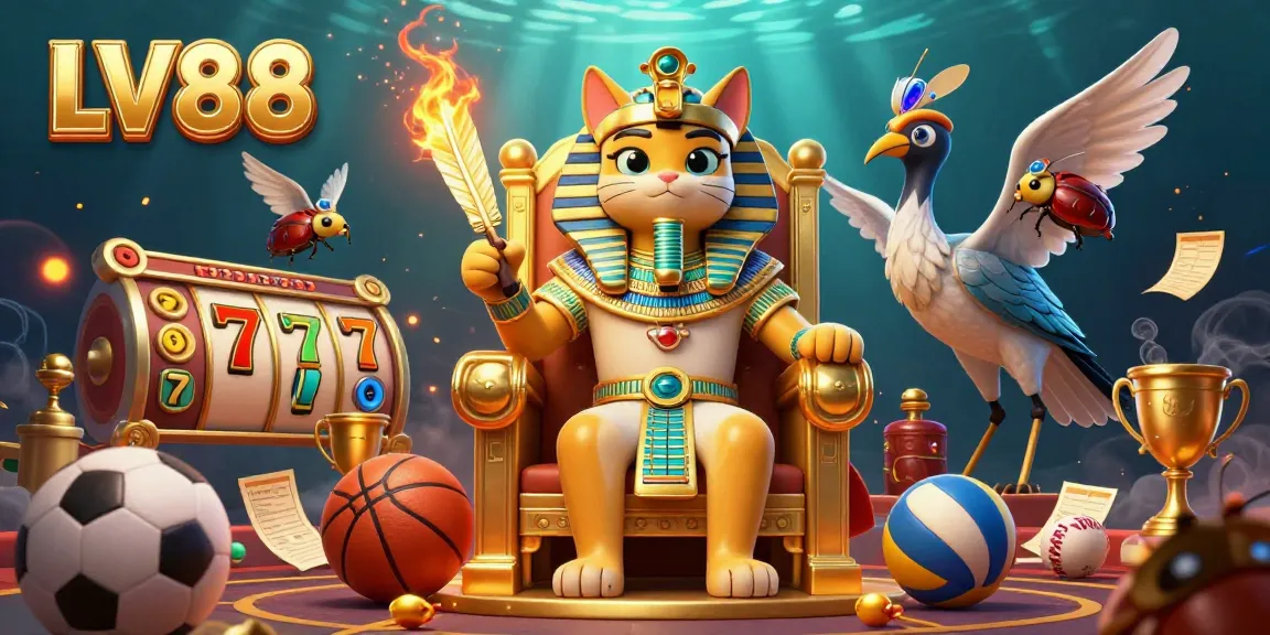 Unleash your luck at LV88 with vibrant pharaoh-themed gambling action in an epic golden palace.