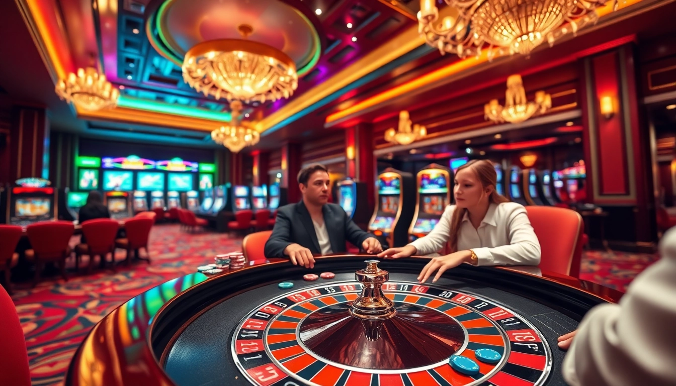 Players enjoying thrilling games at https://xx88.moe/, with vibrant casino tables and excitement in the air.