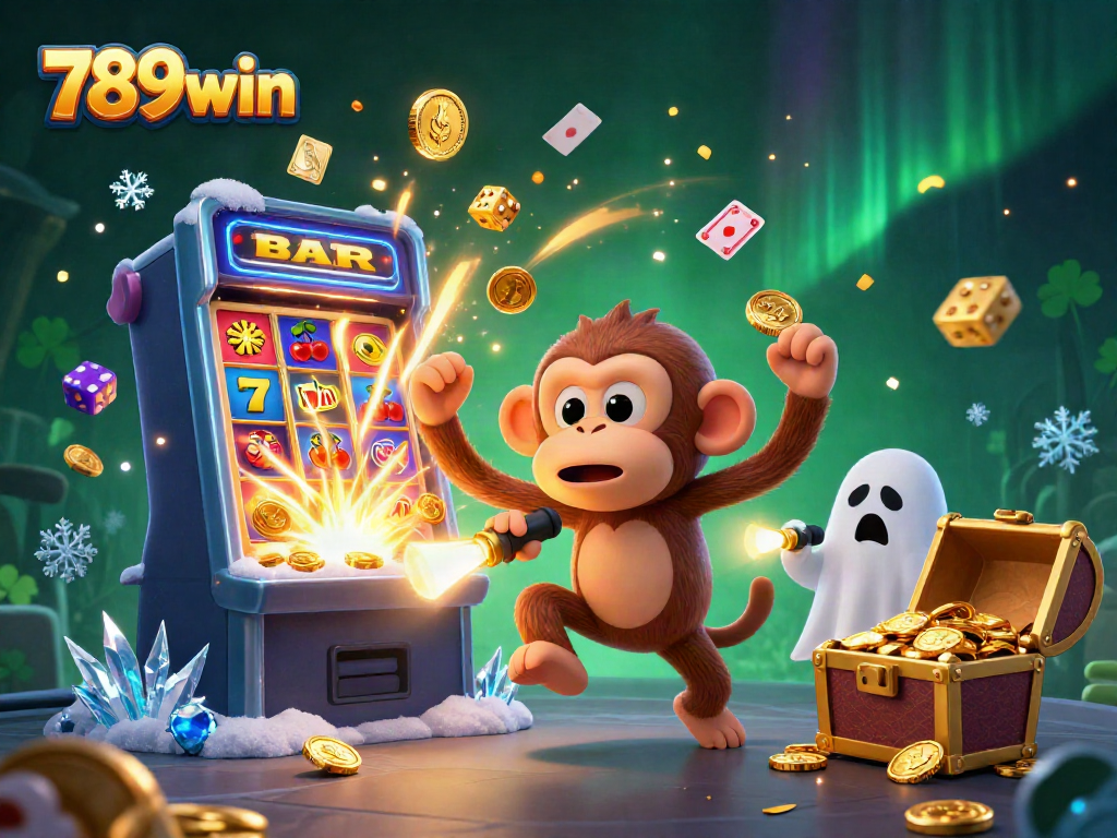 Engage with the dynamic world of 789win, where a mischievous monkey juggles gold in a haunted casino.