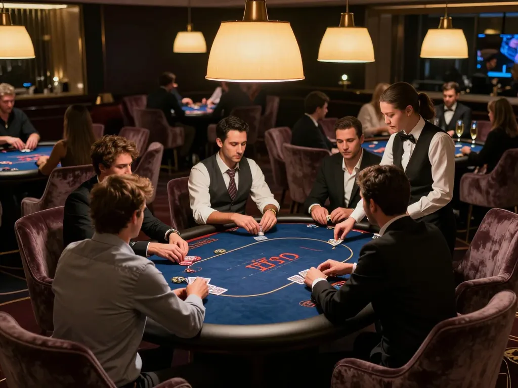 Thabet's exclusive poker table session with players strategizing high-stakes bets in luxury