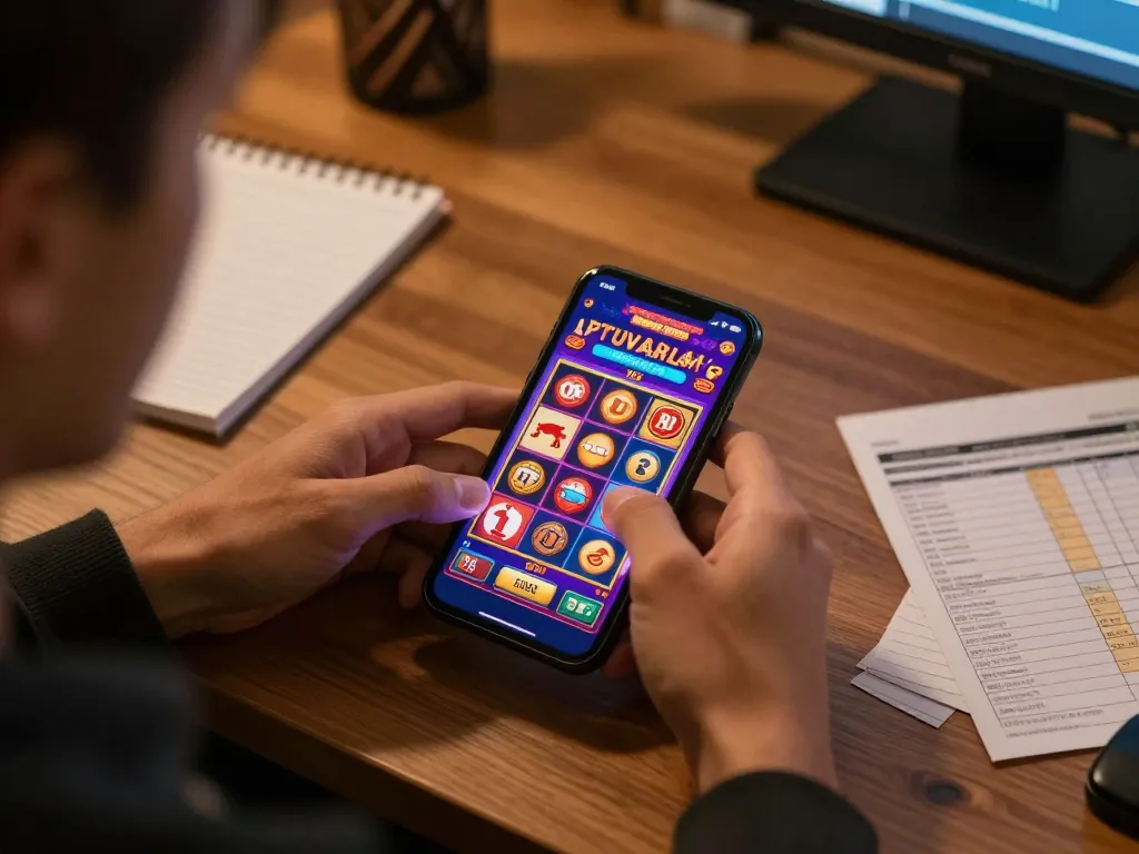 Player exploring the OPEN88 mobile app for exciting slot games and strategic betting.
