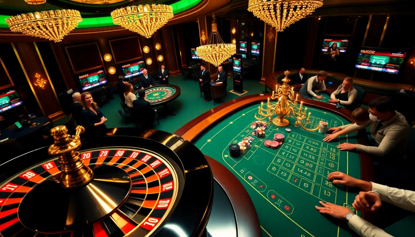 Excited players engaging in a high-stakes poker game at a luxurious casino, under the vibrant theme of netteuyen.