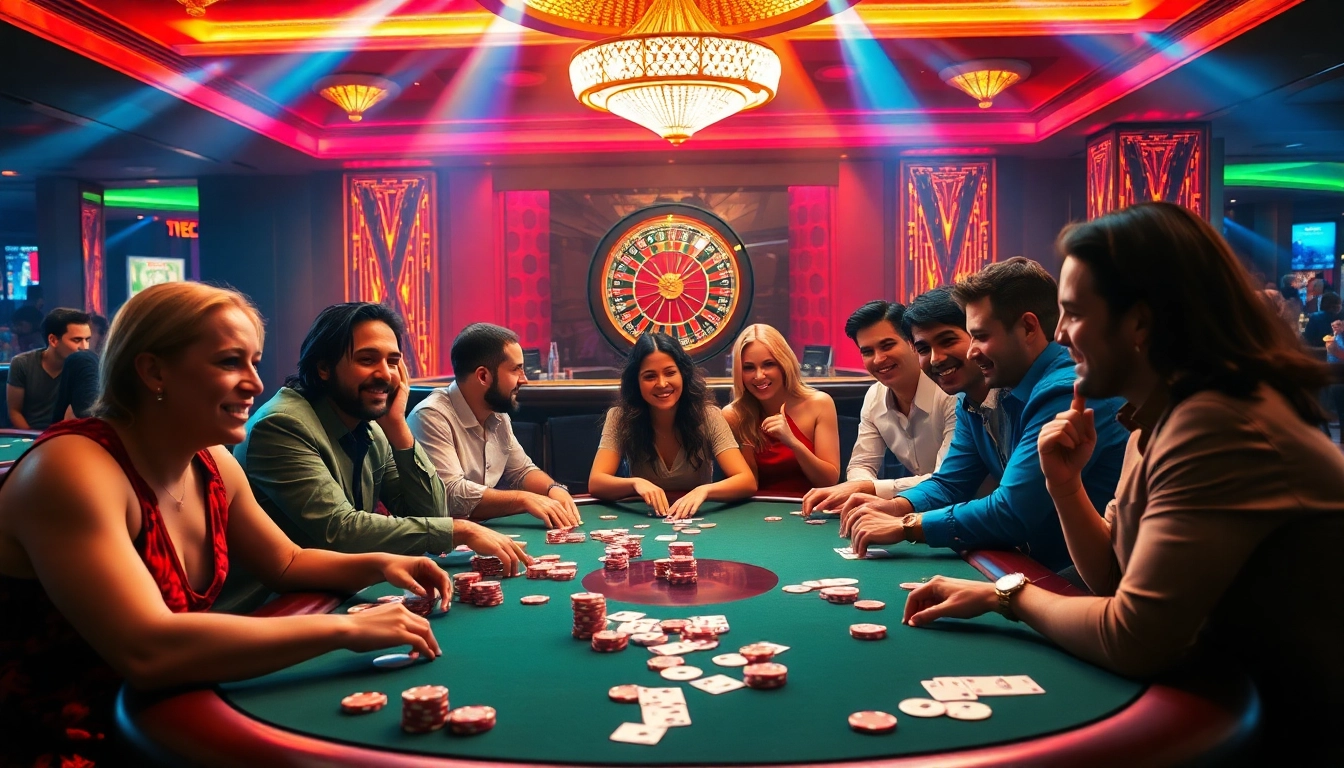 SUNWIN poker players strategizing at a high-stakes table in a luxurious casino.