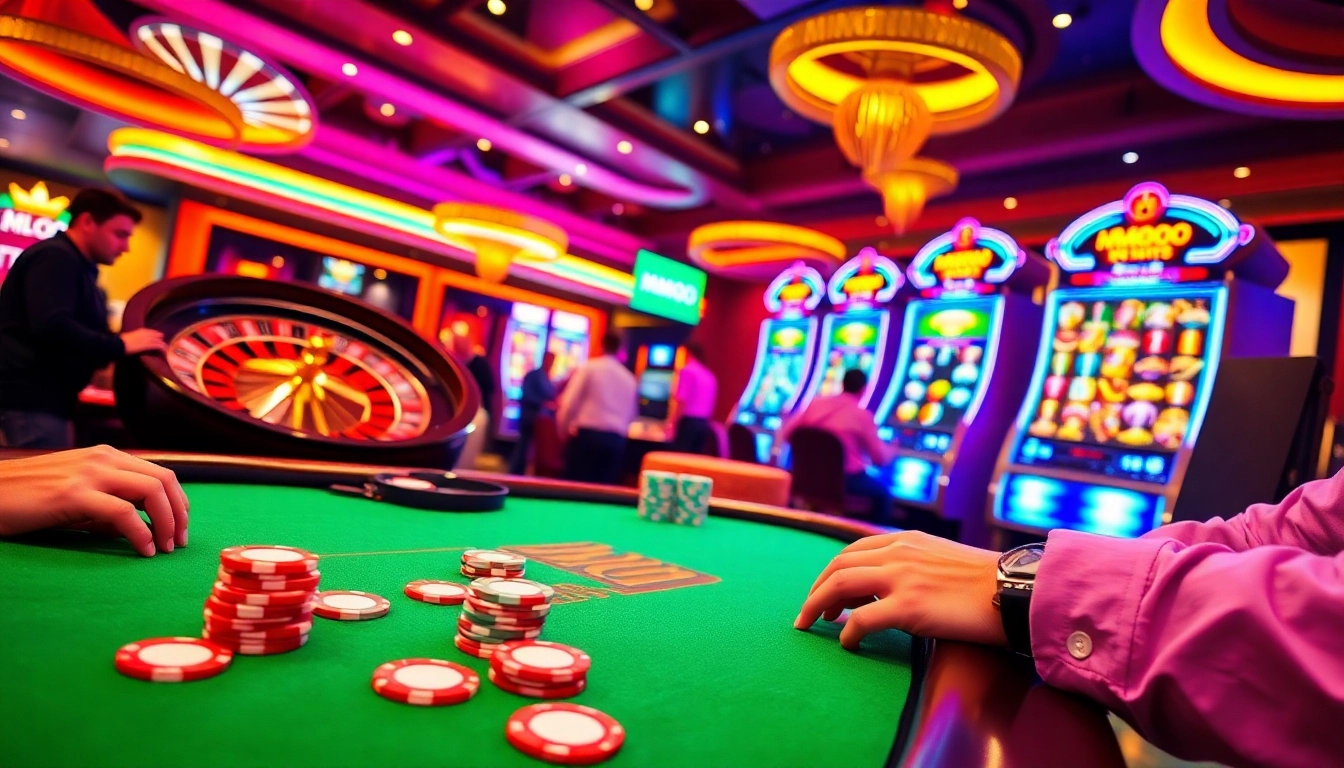 Players at the MMOO poker table, immersing in an exciting casino experience.