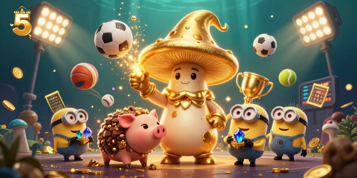 Engage with the excitement of kèo nhà cái 5 as enchanted characters bring golden winnings, sports elements, and vibrant glory to the scene.