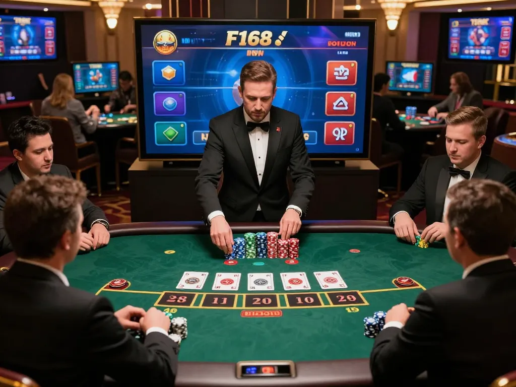 Engaged players strategizing in a live Baccarat game at F168 online casino.