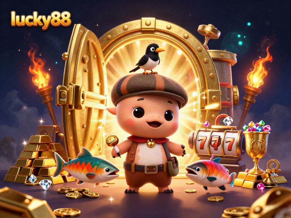 Experience thrill and excitement with lucky88 slot featuring colorful characters and dynamic treasure elements.