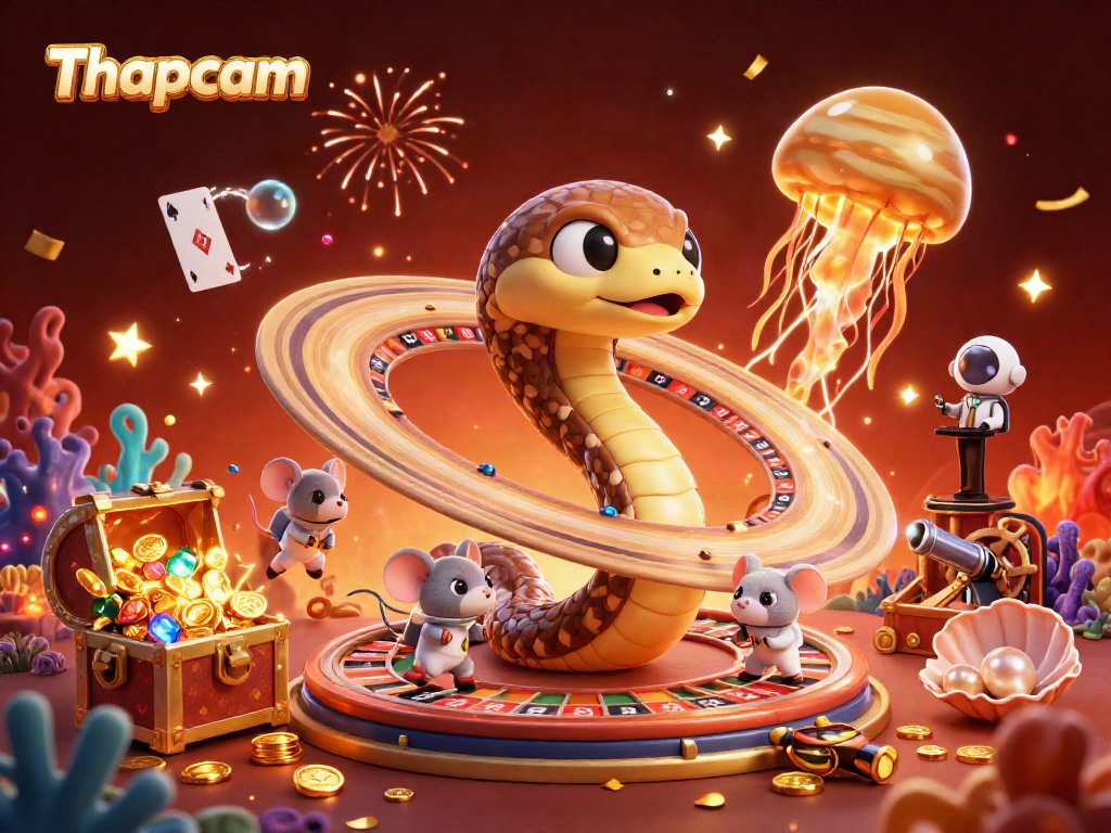 Thapcam enhances your betting experience with sports-themed 3D illustration featuring dynamic casino elements.