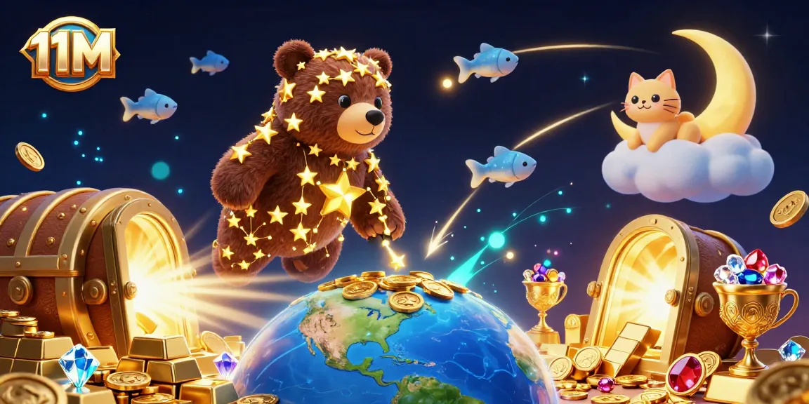 Engage in winning strategies at 11M casino with a vibrant treasure-filled scene.