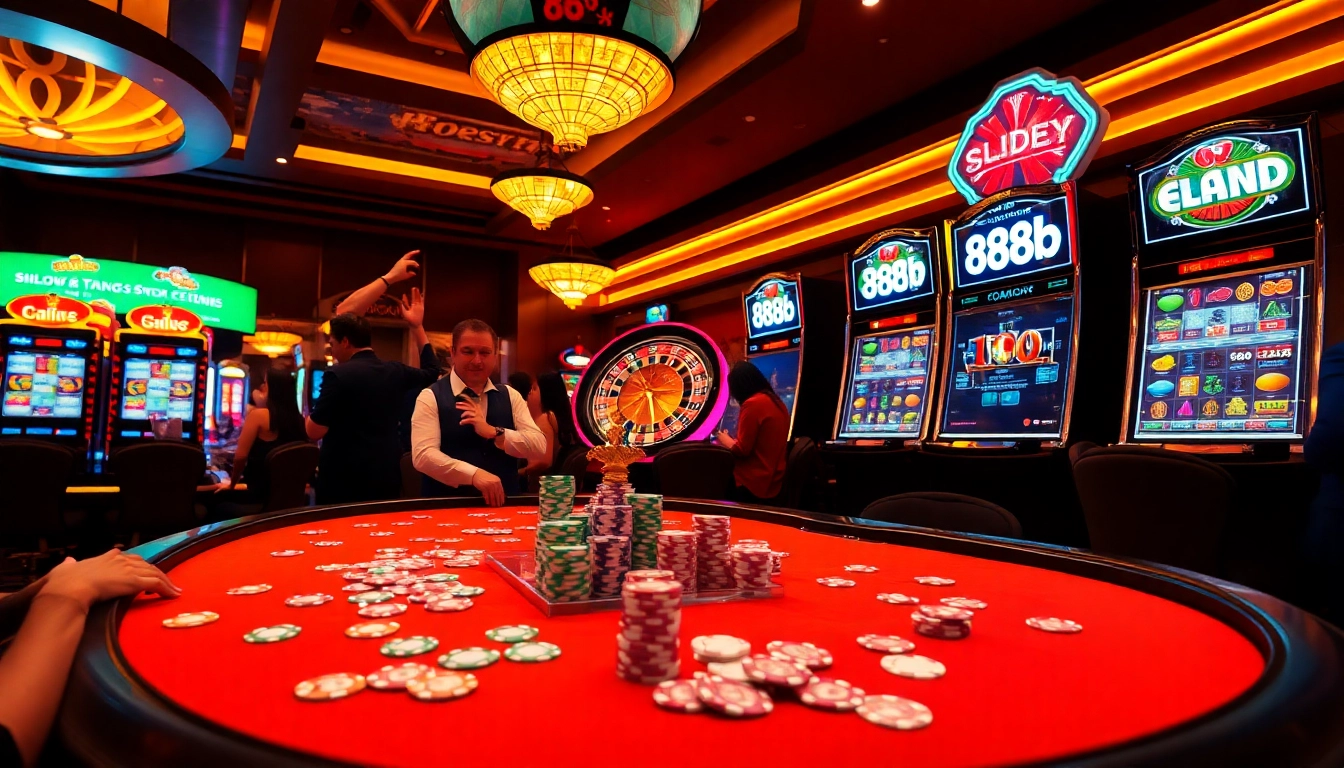 Experience the excitement of 888b at a high-stakes casino table filled with vibrant chips and cards.