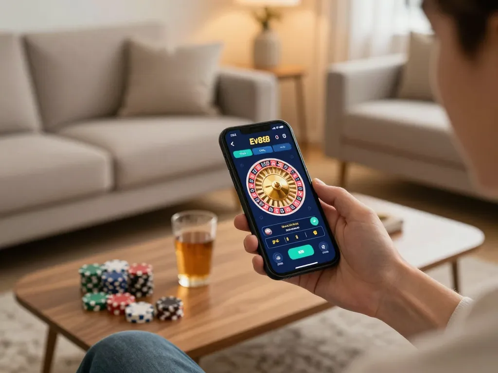 Engaging gameplay on the Ev88 mobile app during an exciting online casino session.