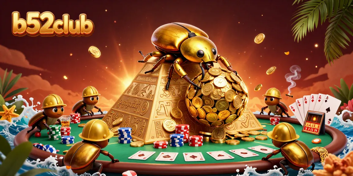 B52club players winning with golden coins in vibrant 3D casino environment.