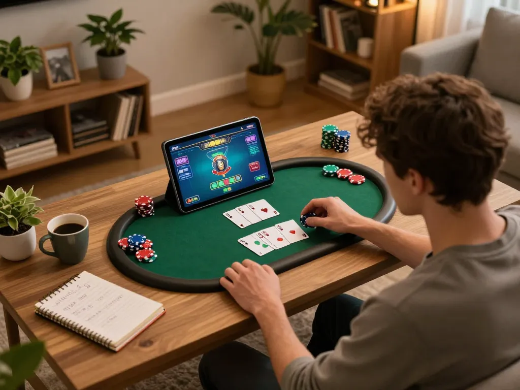 Experience thrilling online poker gameplay at 88vvgo in a cozy home setting.