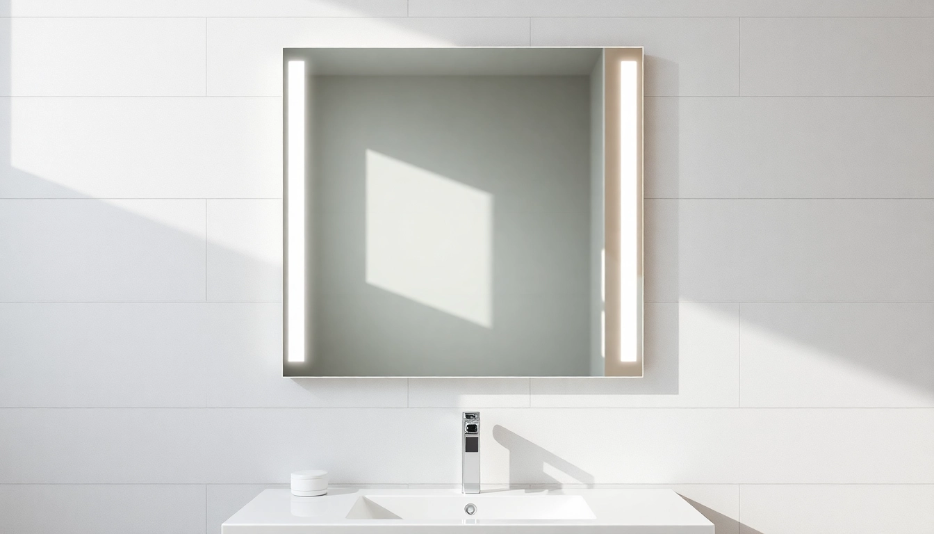Enhance your space with a modern mirror light mirror featuring integrated LEDs.