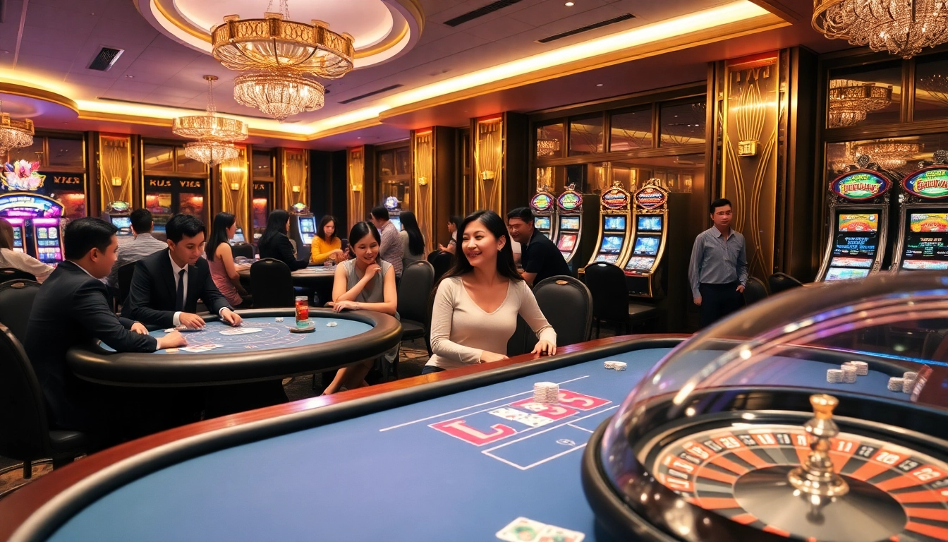 KJC players enjoying an exciting casino experience at a luxurious blackjack table.