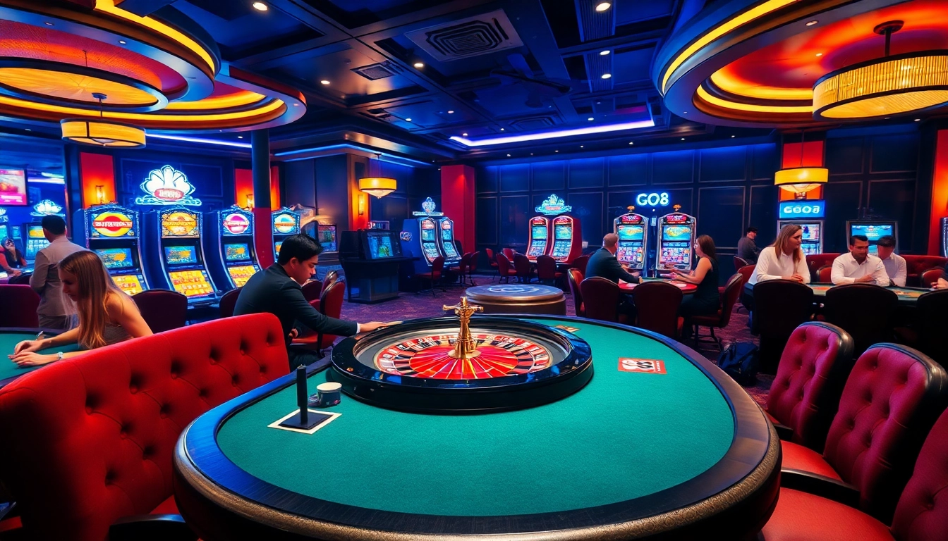 GO8 players enjoying a thrilling roulette game in a sophisticated casino atmosphere.