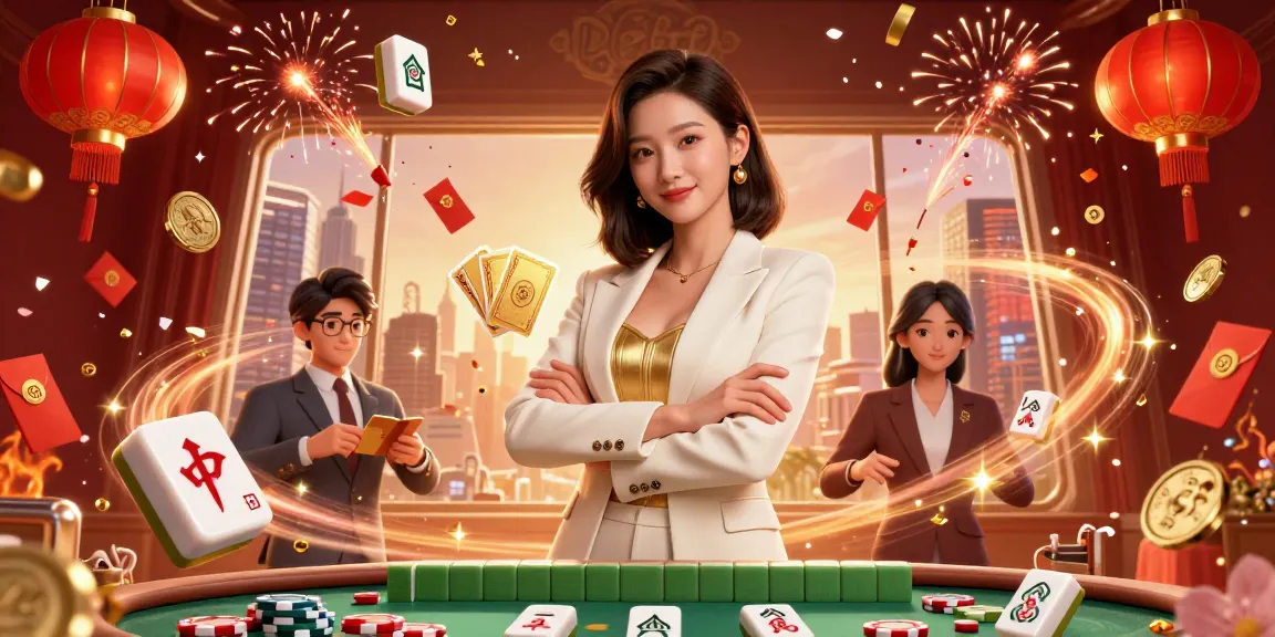 Engage with Debet as a powerful businesswoman commands the game, showcasing excitement in a dynamic casino setting.