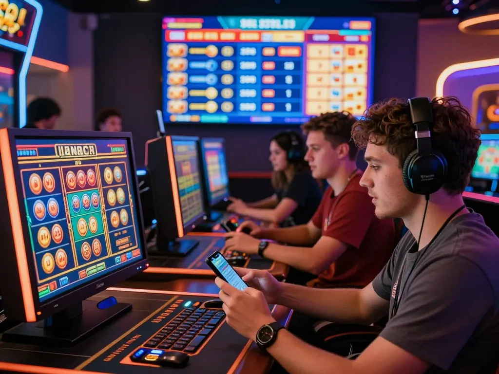 Engaged players enjoying Luckywin's online casino, showcasing vibrant digital gaming and immersive entertainment experiences.