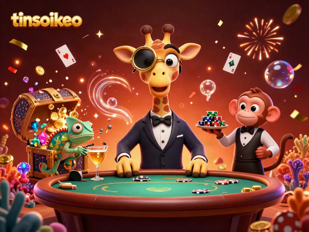 Experience thrilling gameplay with tinsoikeo's exclusive 3D characters and casino action in a colorful setting.