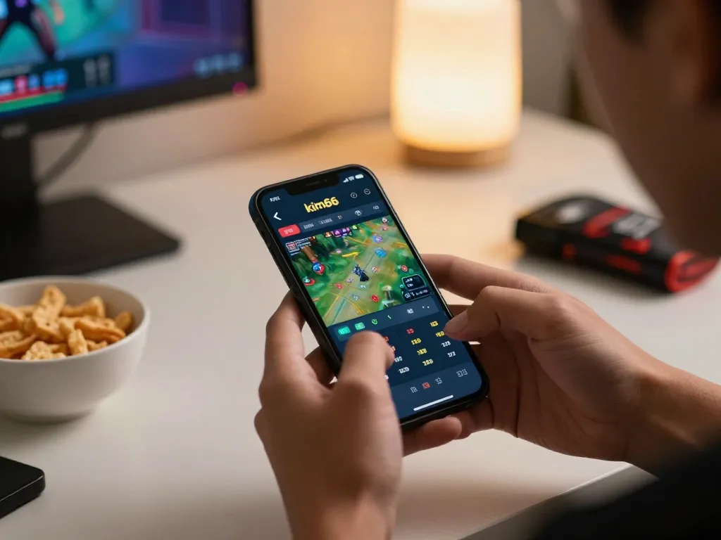 Engaging esports betting experience on the kim66 app during a live match