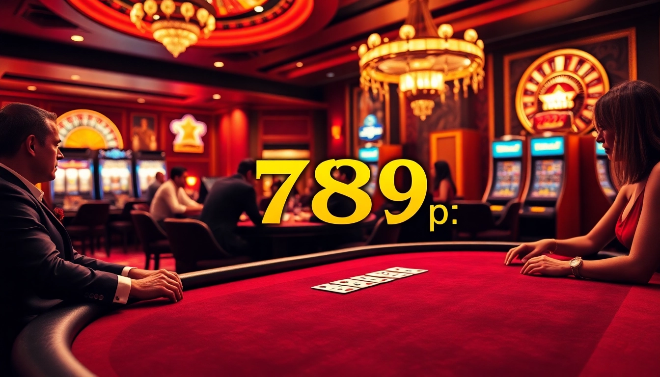Players enjoy a high-stakes game at a luxurious casino table featuring 789p themed elements.