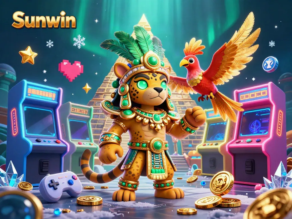 Engage in immersive gaming with Sunwin's vibrant 3D casino scene featuring unique characters and dynamic elements.