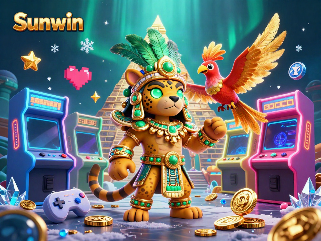 Engage in immersive gaming with Sunwin's vibrant 3D casino scene featuring unique characters and dynamic elements.