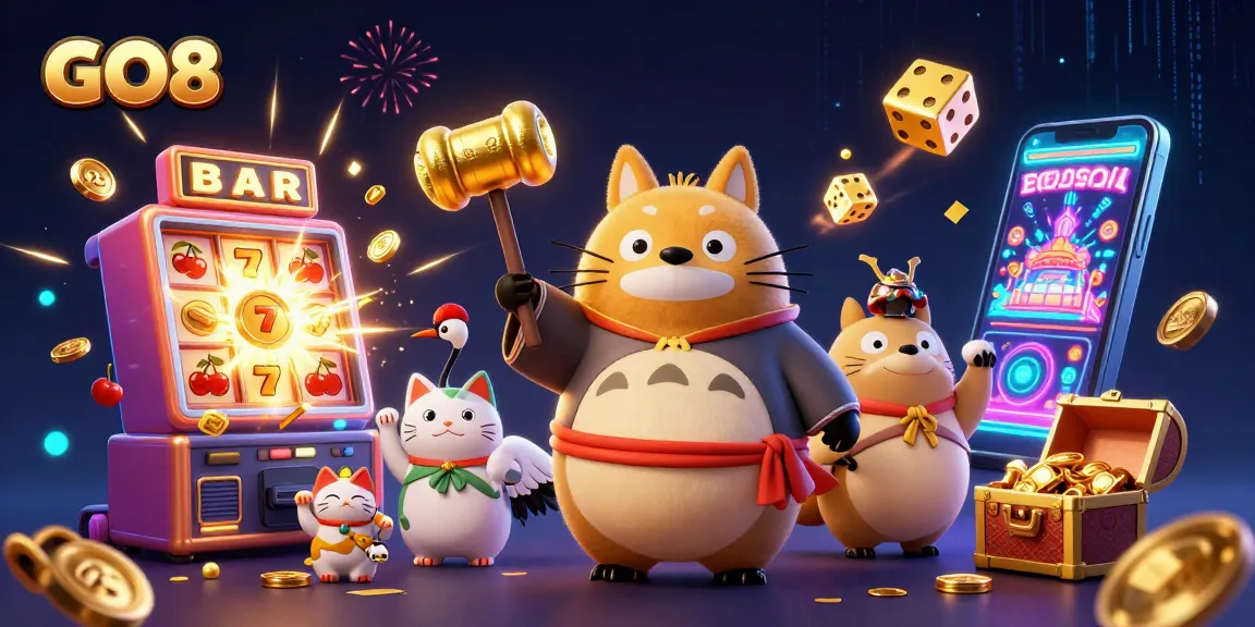 Win big at GO8 casino with colorful animated characters and jackpot excitement.