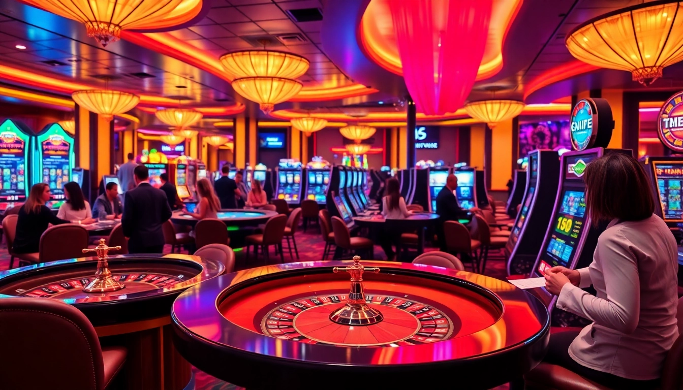 S8 casino scene showcasing luxurious tables and vibrant gameplay action.