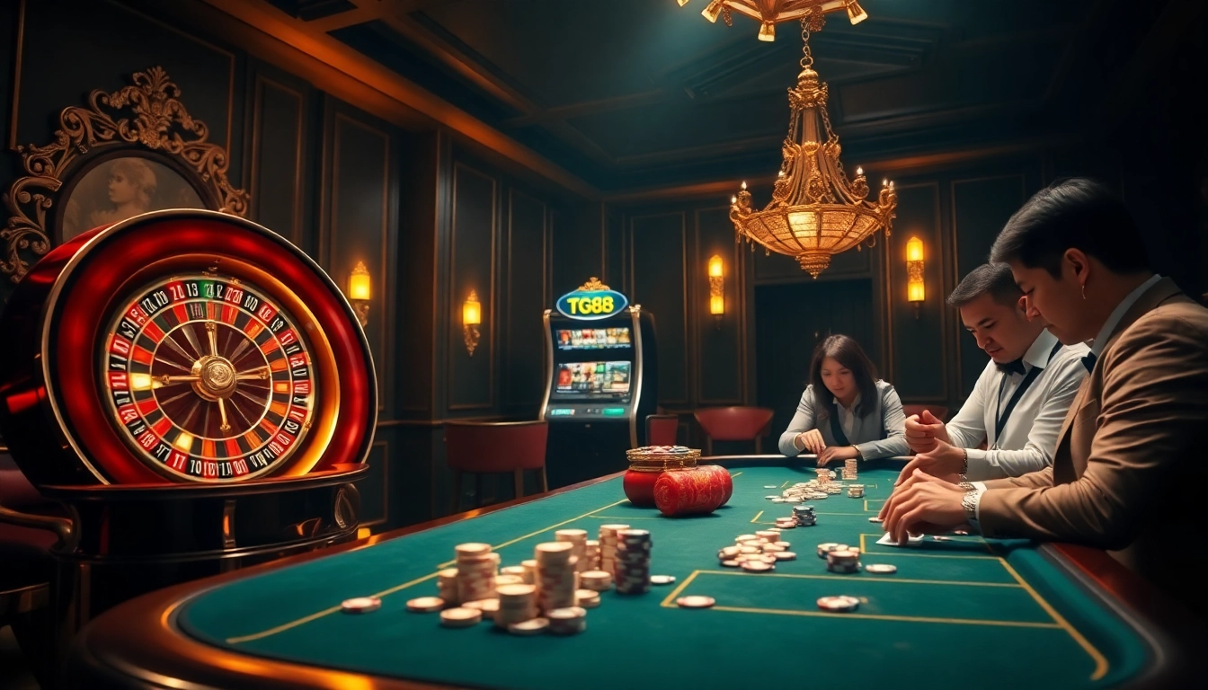 Experience the excitement of gambling with TG88 at a luxurious casino.