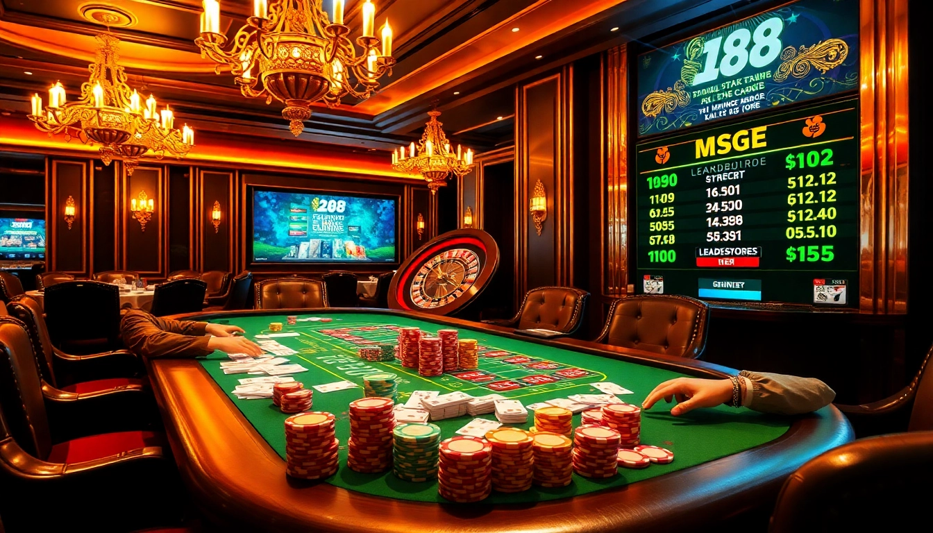 Play exciting poker at kim88's vibrant casino tables with colorful chips and intense gameplay.