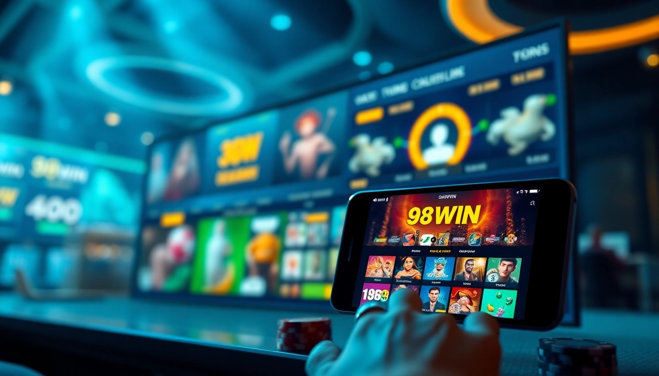 Engaging online gambling scene showcasing 98WIN's interactive casino games and sports betting.