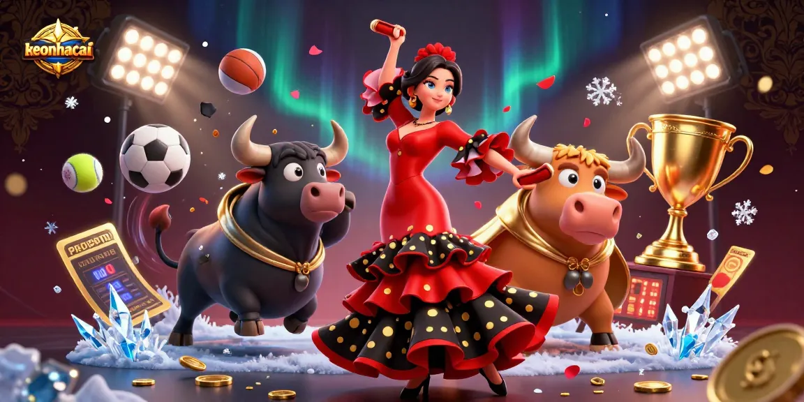 Engage with keonhacai's thrilling betting scene featuring sports elements and vibrant character interactions.